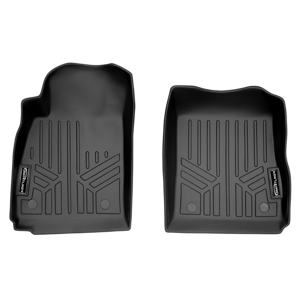 SMARTLINER Custom Fit All Weather Protection Black 1st Row Liners Compatible With 2014-2020 Chevrolet Impala (SA0157)