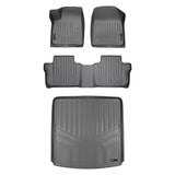 SMARTLINER Custom Floor Mats 2 Rows and Cargo Liner Behind 2nd Row Set Grey Compatible With 2017-2021 GMC Acadia with 2nd Row Bench Seat (SA2230/B2248/D2230)