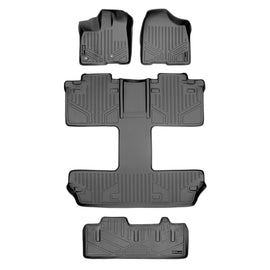 SMARTLINER Floor Mats 3 Rows and Cargo Liner Behind 3rd Row Compatible With 2013-2020 Sienna 7 Passenger with Power Folding 3rd Row Seats (SA2128/B2128/E2229)
