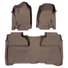 Load image into Gallery viewer, SMARTLINER Custom Fit Floor Mats 2 Row Liner Set Tan Compatible With Crew Cab 2014-2018 Silverado/Sierra 1500 - 2015-2019 2500/3500 HD (SA1136/B1136)