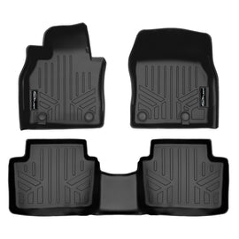 SMARTLINER Custom Fit All Weather 2 Row Black Floor Mat Liner Set Compatible With 2019-2023 Mazda 3 (SA0609/B0609)