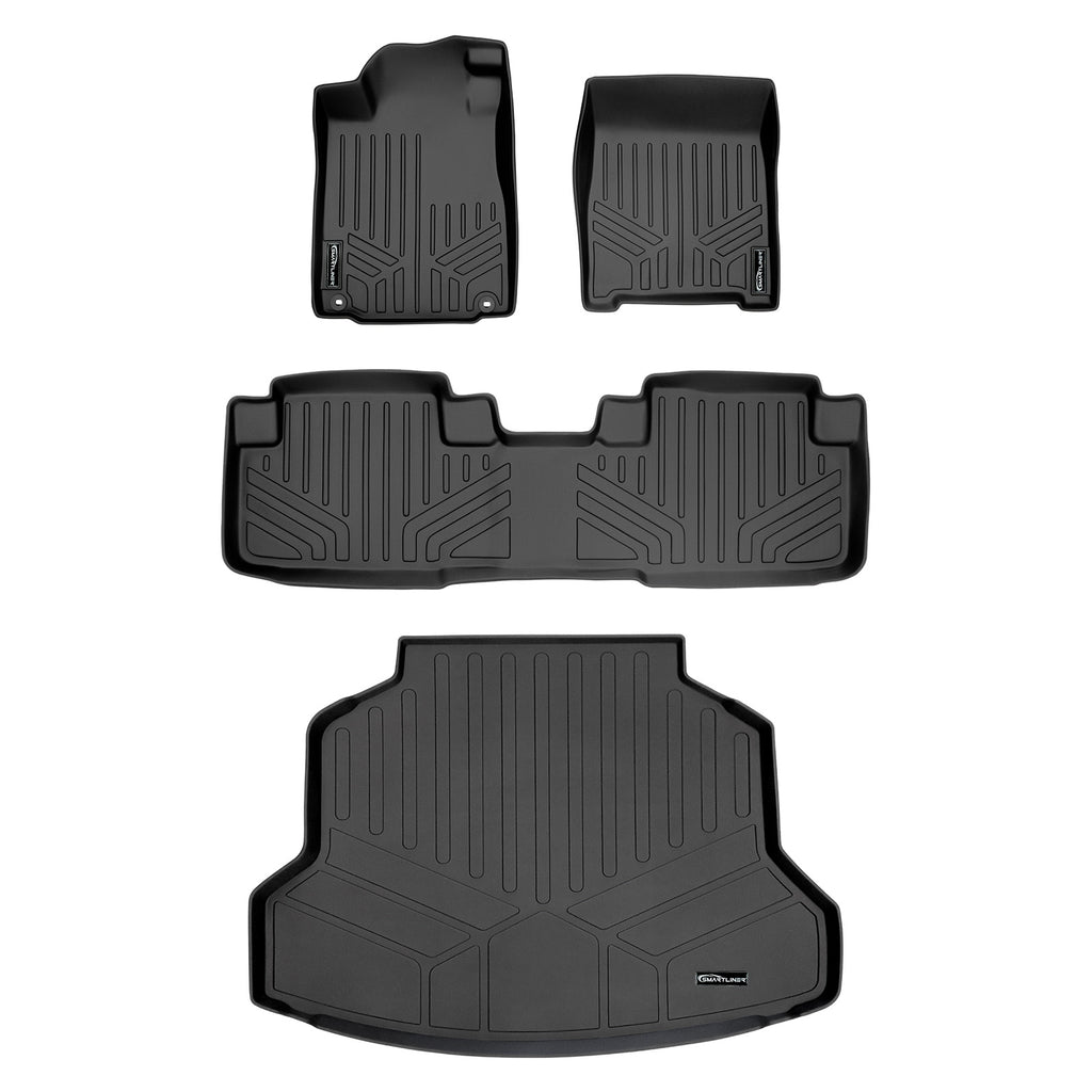 SMARTLINER Custom Fit Floor Mats 2 Rows and Cargo Liner Set Black Compatible With 2012-2016 Honda CR-V - All Models (SA0106/B0106/D0106)