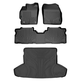 SMARTLINER Custom Fit Floor Mats and Cargo Liner Set Black Compatible With 2012-2017 Toyota Prius V (SA0123/B0124/D0124)