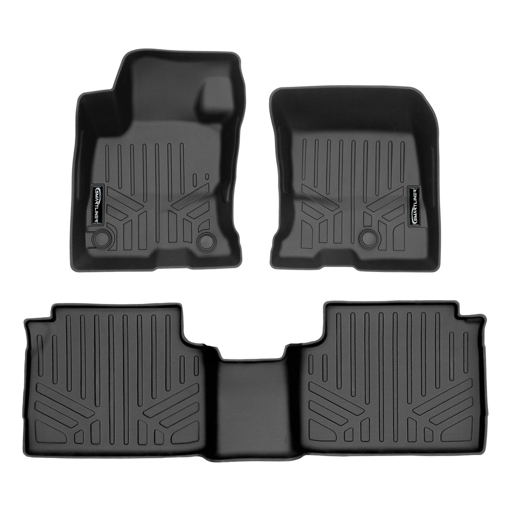 SMARTLINER All Weather Custom Fit Floor Mats 2 Row Liner Set Black Compatible With 2020-2021 Ford Escape Hybrid Models Only (SA0505/B0505)