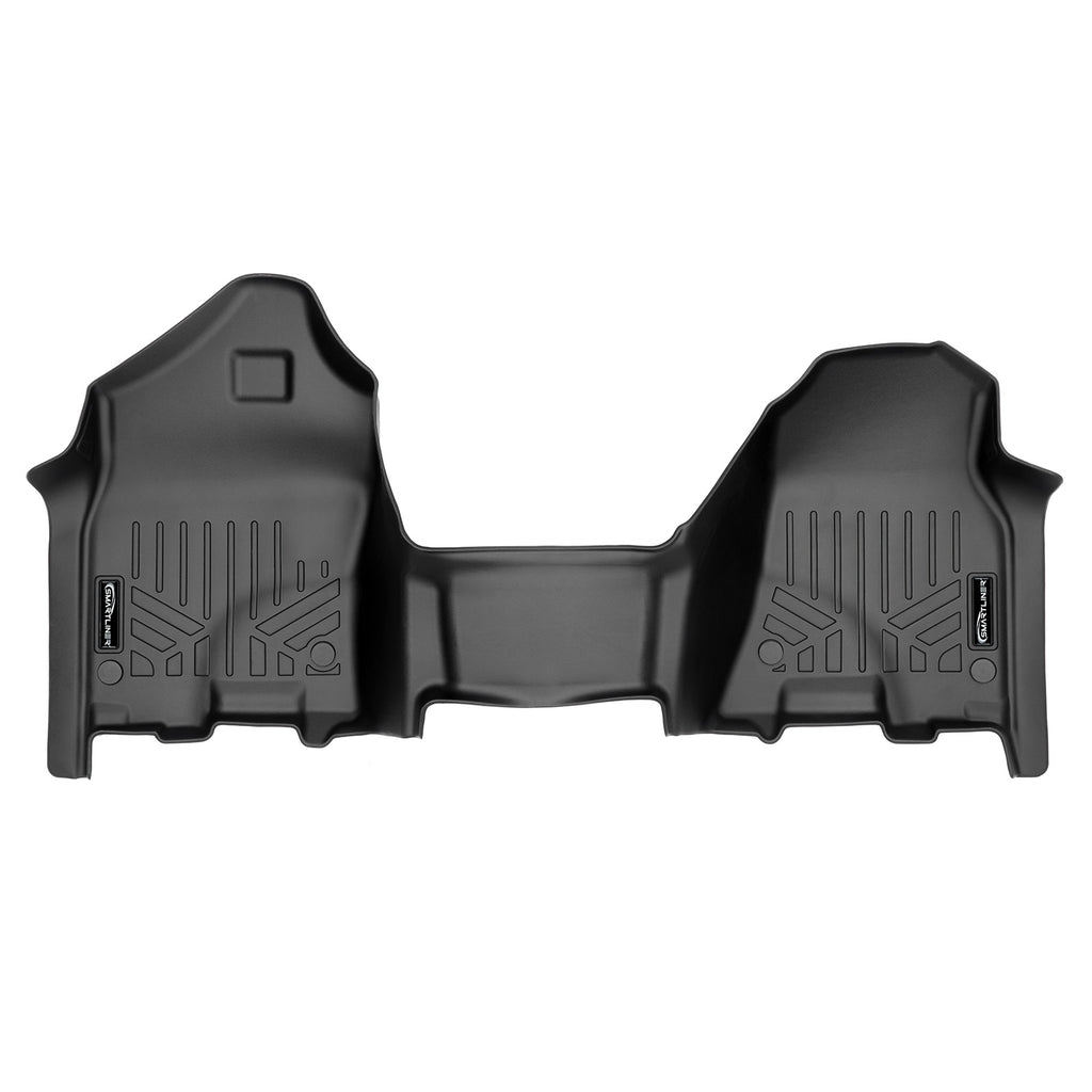 SMARTLINER Custom Floor Mats 1st Row 1pc Liner Black Compatible With 19-21 Ram 1500 Crew and Quad Cab with 1st Row Bench Seat Vinyl Floor (SA0427)