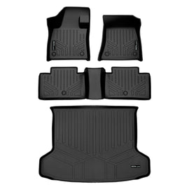 SMARTLINER Custom Fit All Weather 2 Row Floor Mats & Cargo Liner Set Black Compatible With 2021-2024 Infiniti QX50 (SA0587/B0602/D0602)
