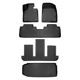 SMARTLINER Floor Mats 3 Rows and Cargo Liner Behind 3rd Row Set Black Compatible With 2018-2023 Lexus RX L/ RX L Hybrid (SA0222/B0222/C0595/E0357)