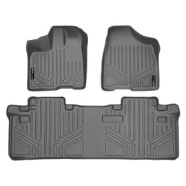 SMARTLINER Custom Fit Floor Mats 2 Row Liner Set Grey Compatible With 2011-2012 Toyota Sienna 8 Passenger Model Only (SA2083/B2083)