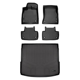 SMARTLINER Custom Fit All Weather Protection Black 2 Row Floor Liners & Cargo Liner behind the 2nd Row Seats Compatible With 2018-2025 Audi Q5 (SA0312/B0312/D0312)
