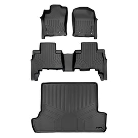 SMARTLINER Floor Mats and Cargo Liner Behind 2nd Row Set Black Compatible With 2013-2022 Toyota 4Runner 7 Passenger with 3rd Row Seats (SA0120/B0120/D0120)