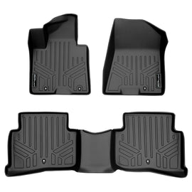 SMARTLINER Custom Fit Floor Mats 2 Row Liner Set Black Compatible With 2017-2022 Kia Sportage / 2019-2021 Hyundai Tucson (SA0244/B0206)