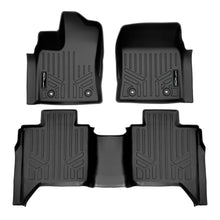 Load image into Gallery viewer, SMARTLINER Custom Fit Black 2 Row Floor Mat Liner Set Compatible With 2022-2023 Toyota Tundra CrewMax Cab with 2nd Row Underseat Storage (SA0593/B0593)