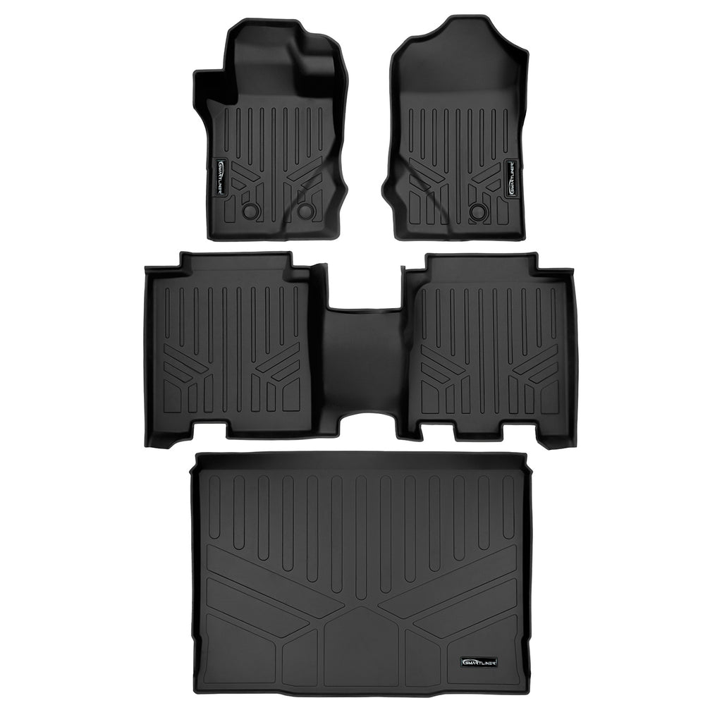 SMARTLINER All Weather Custom Fit 2 Row Floor Mats & Cargo Liner Set Compatible With 2021-2024 Ford Bronco (SA0566/B0566/D0566)