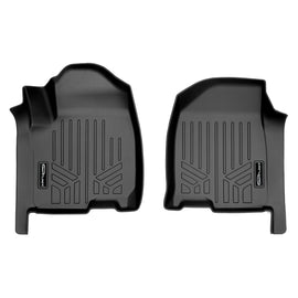 SMARTLINER Custom Fit Floor Mats 1st Row Liner Set Black Compatible With Vinyl Floor 2019-2021 Chevy Silverado / GMC Sierra 1500 (SA0457)