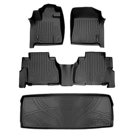 SMARTLINER Custom Fit Floor Mats & Cargo Liner Behind 3rd Row Set Compatible With 2008-2011 Toyota Sequoia with 2nd Row Bench Seat (SA0272/B0272/D0028)