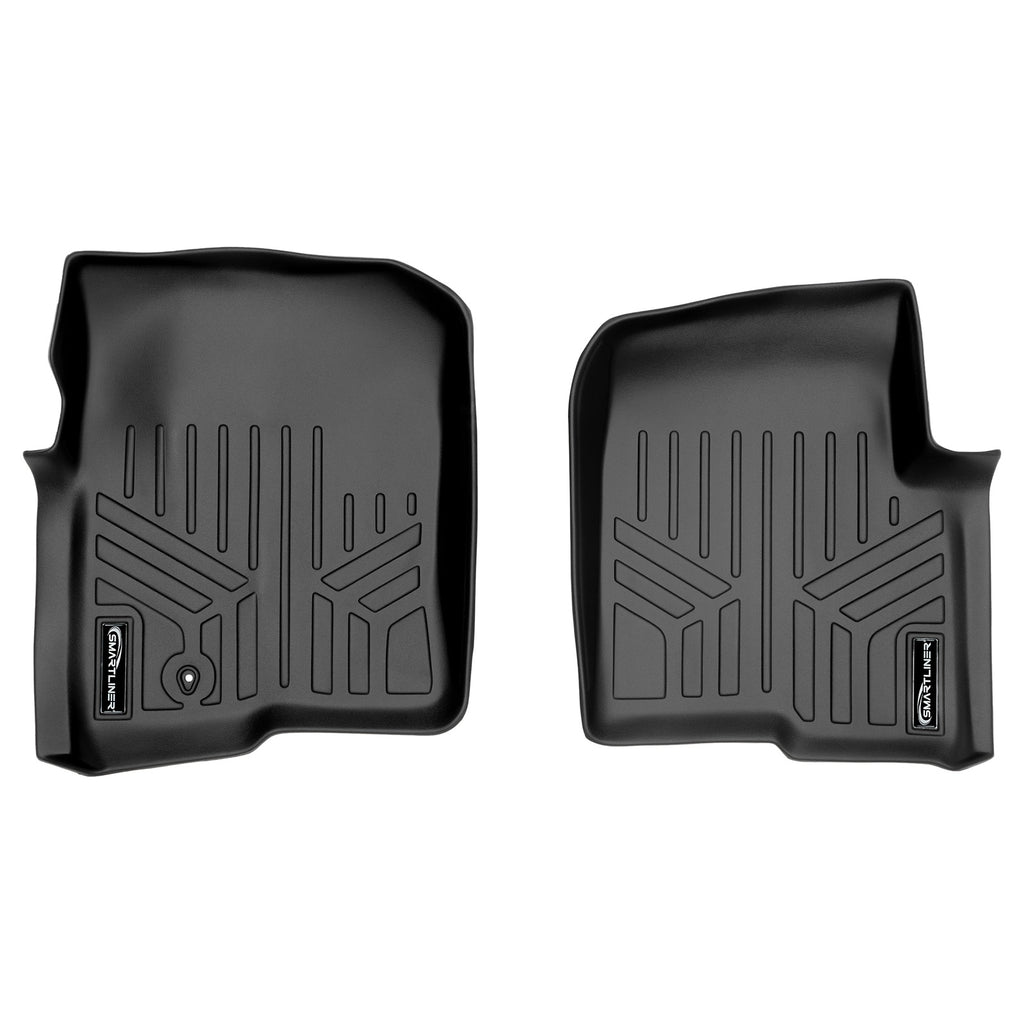 SMARTLINER Custom Fit Floor Mats 1st Row Liner Set Black Compatible With 2004-2008 Ford F-150 / 2006-2008 Lincoln Mark LT - All Models (SA0175)