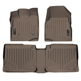 SMARTLINER Custom Fit Floor Mats 2 Row Liner Set Tan Compatible With 2011-2017 Chevy Equinox / GMC Terrain with Dual Front Floor Posts (SA1119/B1070)