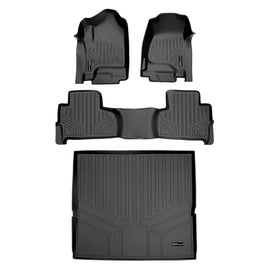 SMARTLINER Custom Fit Floor Mats 2 Rows and Cargo Liner Behind 2nd Row Set Black Compatible With 2015-2020 Chevy Tahoe / GMC Yukon (SA0136/B0153/D0153)