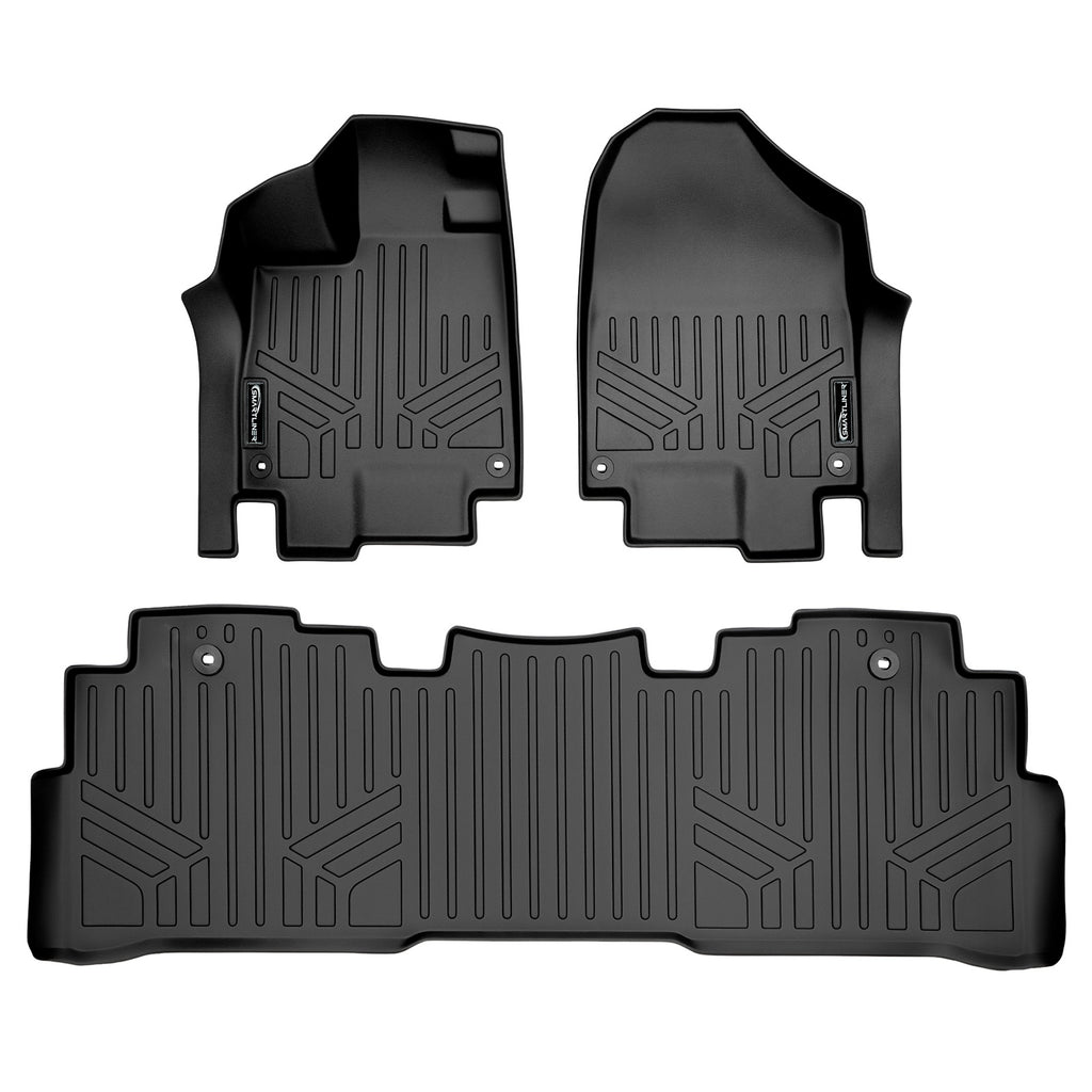 SMARTLINER Custom Fit Floor Mats 2 Row Liner Set Black Compatible With 2018-2025 Honda Odyssey - All Models (SA0325/B0325)