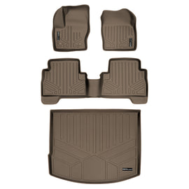 SMARTLINER Custom Fit All Weather Protection Tan 2 Row Floor Liners & Cargo Liner behind the 2nd Row Seats Compatible With 2013-2019 Ford Escape (SA1115/B1115/D1115)
