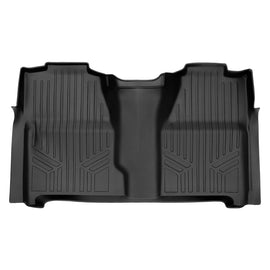 SMARTLINER Floor Mats 2nd Row Liner Black Compatible With 2007-2013 Silverado/Sierra 1500 Crew Cab - 2007-2014 2500/3500 HD Crew Cab (SB0020)