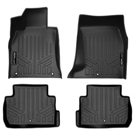 SMARTLINER Custom Fit All Weather 2 Row Black Floor Mat Liner Set Compatible With 2018-2023 Kia Stinger Models) (SA0685/B0554)