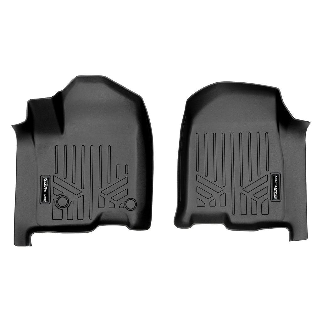 SMARTLINER 1st Row Liners Black Compatible With 2019-2021 Silverado / Sierra 1500 and 2020-2021 2500/3500 HD Double and Crew Cab Black (SA0400)