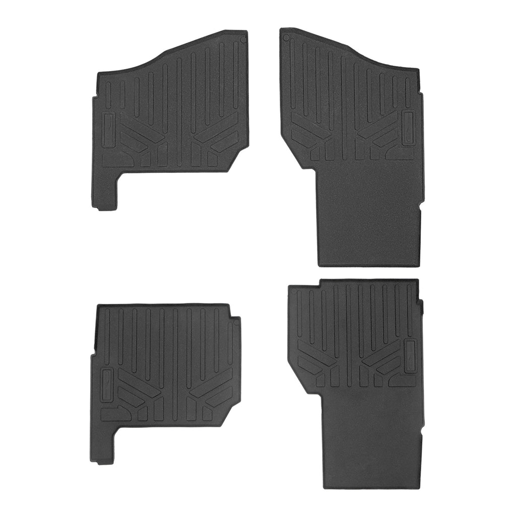 SMARTLINER Floor Mats 2 Row Liner Set Black Compatible With 2018-2021 Ploaris Ranger Crew XP 1000 (UA0101/UB0101)