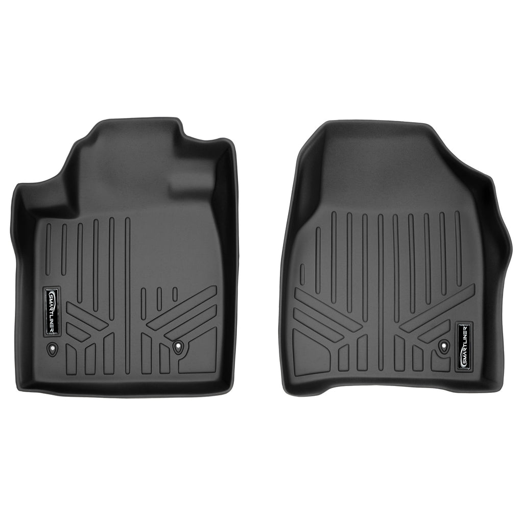 SMARTLINER Custom Fit Floor Mats 1st Row Liner Set Black Compatible With 2009-2015 Honda Pilot (SA0036)