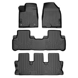 SMARTLINER Custom Fit Floor Mats 3 Row Liner Set Black Compatible With 2014-2019 Toyota Highlander with 2nd Row Bench Seat (SA0152/B0152/C0152)