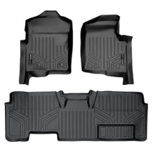 Load image into Gallery viewer, SMARTLINER Custom Fit Floor Mats 2 Row Liner Set Black Compatible With 2011-2014 Ford F-150 SuperCab Non Flow Center Console (SA0094/B0026)