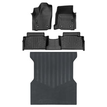 Load image into Gallery viewer, SMARTLINER Custom Fit All Weather Protection Black 2 Row Floor Liners &amp; Rubber Truck Bed Mats Compatible With 2024-2025 Toyota Tacoma (SA0743/B0743/J0743)