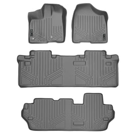 SMARTLINER Custom Fit Floor Mats 3 Row Liner Set Grey Compatible With 2013-2020 Toyota Sienna 8 Passenger Model Only (SA2128/B2083/C2083)