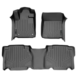 SMARTLINER Custom Fit Floor Mats 2 Row Liner Set Grey for 2012-2013 Toyota Tundra CrewMax Cab (SA2108/B2022)