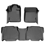 SMARTLINER Custom Fit Floor Mats 2 Row Liner Set Grey for 2012-2013 Toyota Tundra CrewMax Cab (SA2108/B2022)