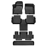 SMARTLINER All Weather Protection Custom Fit Black 3 Row Floor & Cargo Liner Set Compatible With 2018-2024 Transit Connect Wagon With Vinyl Flooring and without secondary footrest (SA0749/B0478/C0478/E0478)
