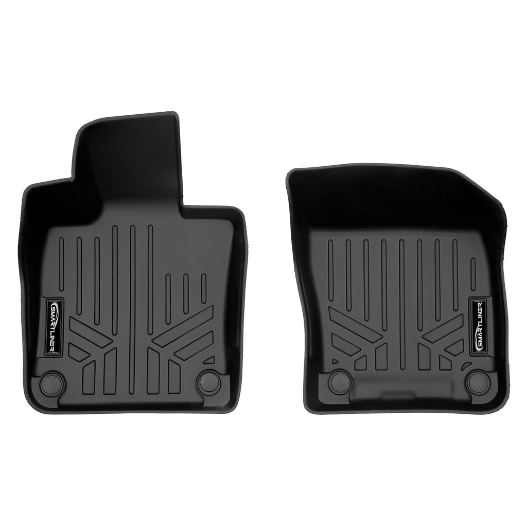 SMARTLINER All Weather Protection Custom Fit Black 1st Row Floor Mat Liner Set Compatible With 2019-2023 Volvo S60 & S60 Plug-In Hybrid (SA0661-R)