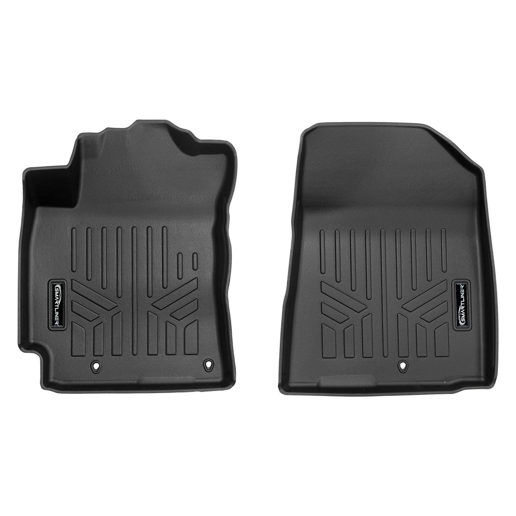 SMARTLINER All Weather Protection Custom Fit Black 1st Row Floor Mat Liner Set Compatible With 2019-2024 Kia Forte (SA0735)