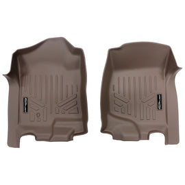 SMARTLINER Floor Mats 1st Row Liner Set Tan Compatible With 2007-2013 Silverado/Sierra - 2007-2014 Tahoe-Suburban-Yukon-Yukon XL-Escalade (SA1015)