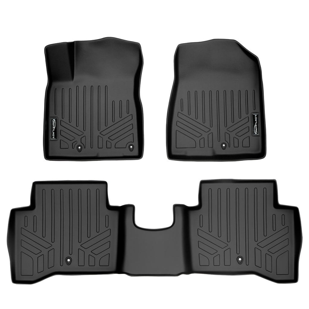 SMARTLINER Custom Fit Floor Mats 2 Row Liner Set Black Compatible With 2017-2022 Kia Niro Only Fits Standard and Plug-In Model (SA0264/B0264)