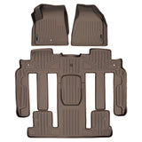 SMARTLINER Custom Fit Floor Mats 3 Row Liner Set Tan Compatible With Traverse / Enclave / Acadia / Outlook with 2nd Row Bucket Seats (SA1043/B1044)