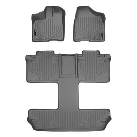 SMARTLINER Custom Fit Floor Mats 3 Row Liner Set Grey Compatible With 2011-2012 Toyota Sienna 7 Passenger Model Only (SA2083/B2128)