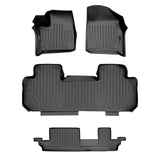 SMARTLINER Custom Fit Floor Mats 3 Row Liner Set Black Compatible With 2018-2022 Chevrolet Traverse with 2nd Row Bench Seat (SA0343/B0343/C0343)