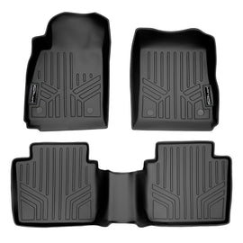 SMARTLINER Custom Fit All Weather Protection Black 2 Row Floor Liners Compatible With 2014-2020 Chevrolet Impala (SA0157/B0157)