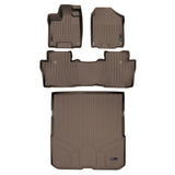SMARTLINER Custom Fit Floor Mats 2 Rows and Cargo Liner Behind 2nd Row Set Tan Compatible With 2016-2022 Honda Pilot (SA1200/B1200/D1200)