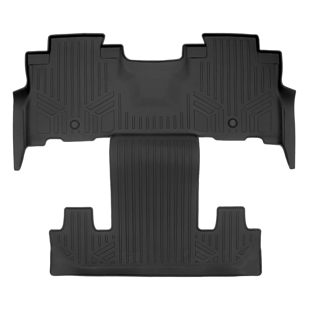 SMARTLINER Floor Mats 2nd and 3rd Row Liner Black Compatible With 2018-2022 Expedition/Navigator with Bucket Seats (SB0350)