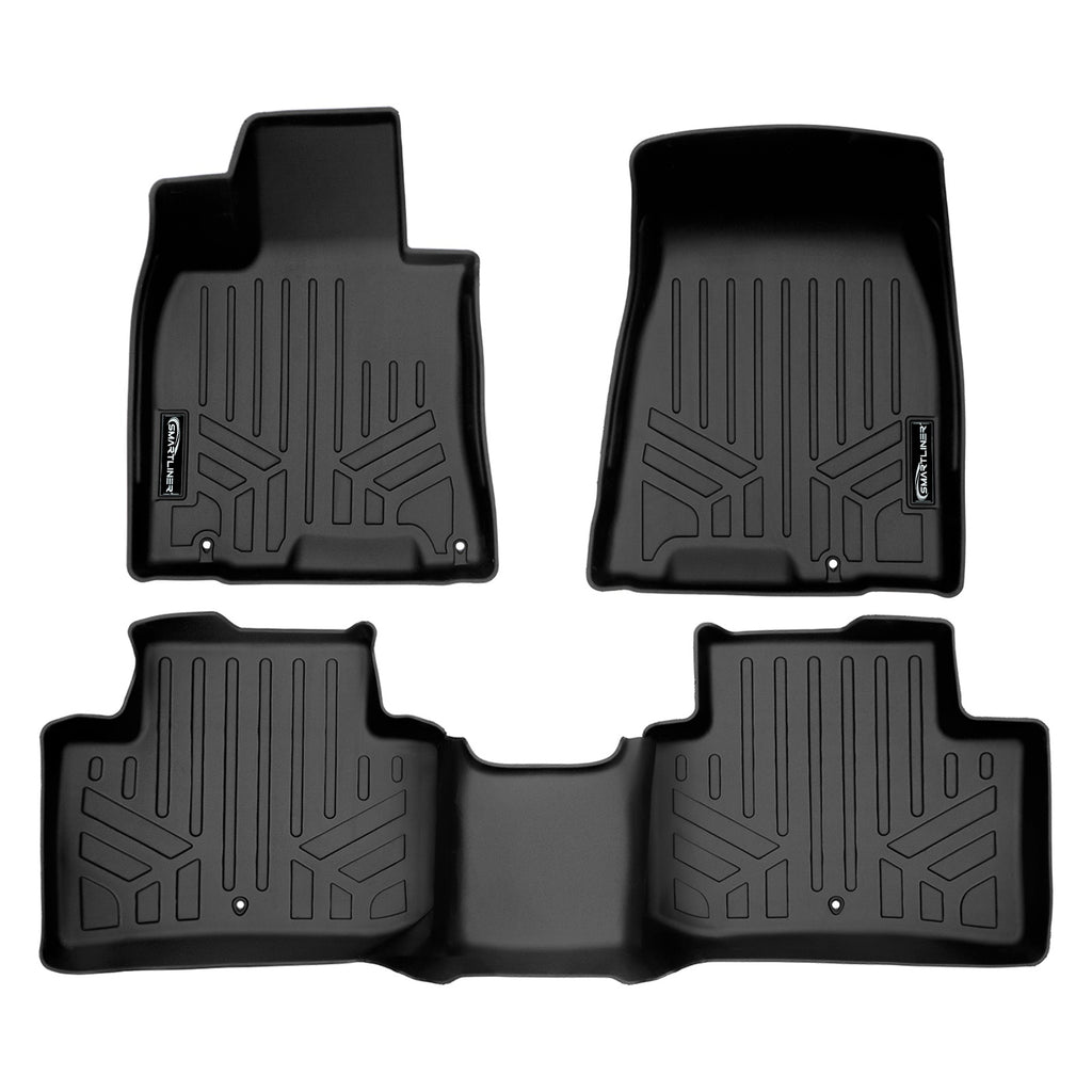 SMARTLINER All Weather Custom Fit Floor Mats 2 Row Liner Set Black Compatible With 2022-2025 Genesis GV70 (SA0630/B0630)