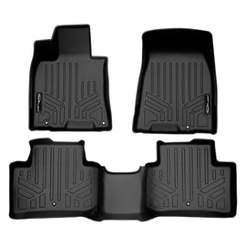 SMARTLINER All Weather Custom Fit Floor Mats 2 Row Liner Set Black Compatible With 2022-2025 Genesis GV70 (SA0630/B0630)