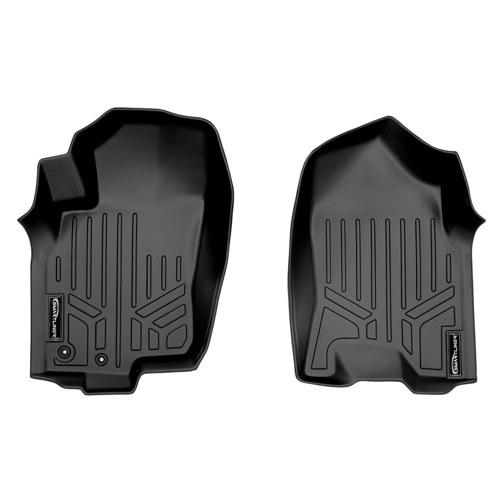 SMARTLINER Custom Fit Floor Mats 1st Row Liner Set Black Compatible With 2014-2018 Nissan Navara (SA0323)