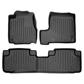 SMARTLINER Custom Fit All Weather Protection Black 2 Row Floor Liners Compatible With 2007-2011 Honda CR-V (SA0021/B0021)